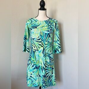 Lilly Pulitzer Blue and Green Patterned Dress
